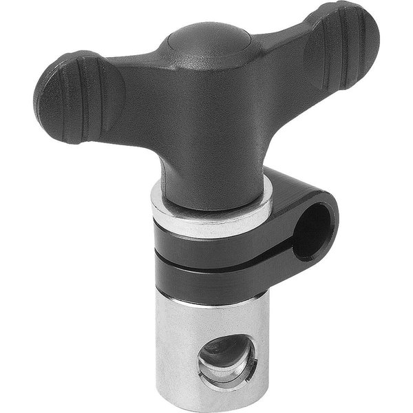 Kipp Clamping Joint Size:3, D=10 Steel, Comp:Aluminum D1=10 K0136.1010